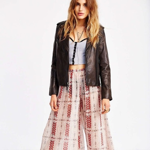 NWOT Urban Outfitters Band of Gypsies Large Sheer Chiffon Palazzo Pants - Picture 2 of 9